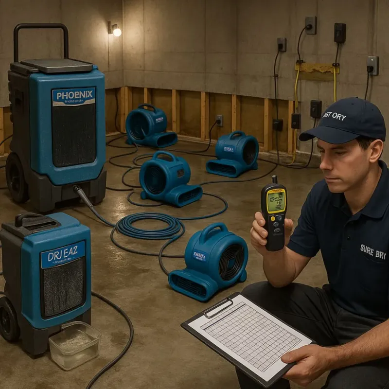 Structural Drying and Dehumidification process in Mont Vernon, NH